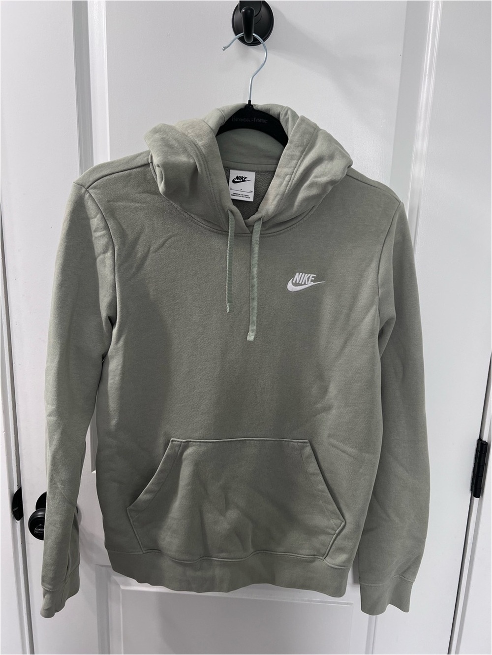Nike Club Fleece Hoodie Sage Green Embroidered Logo Pullover